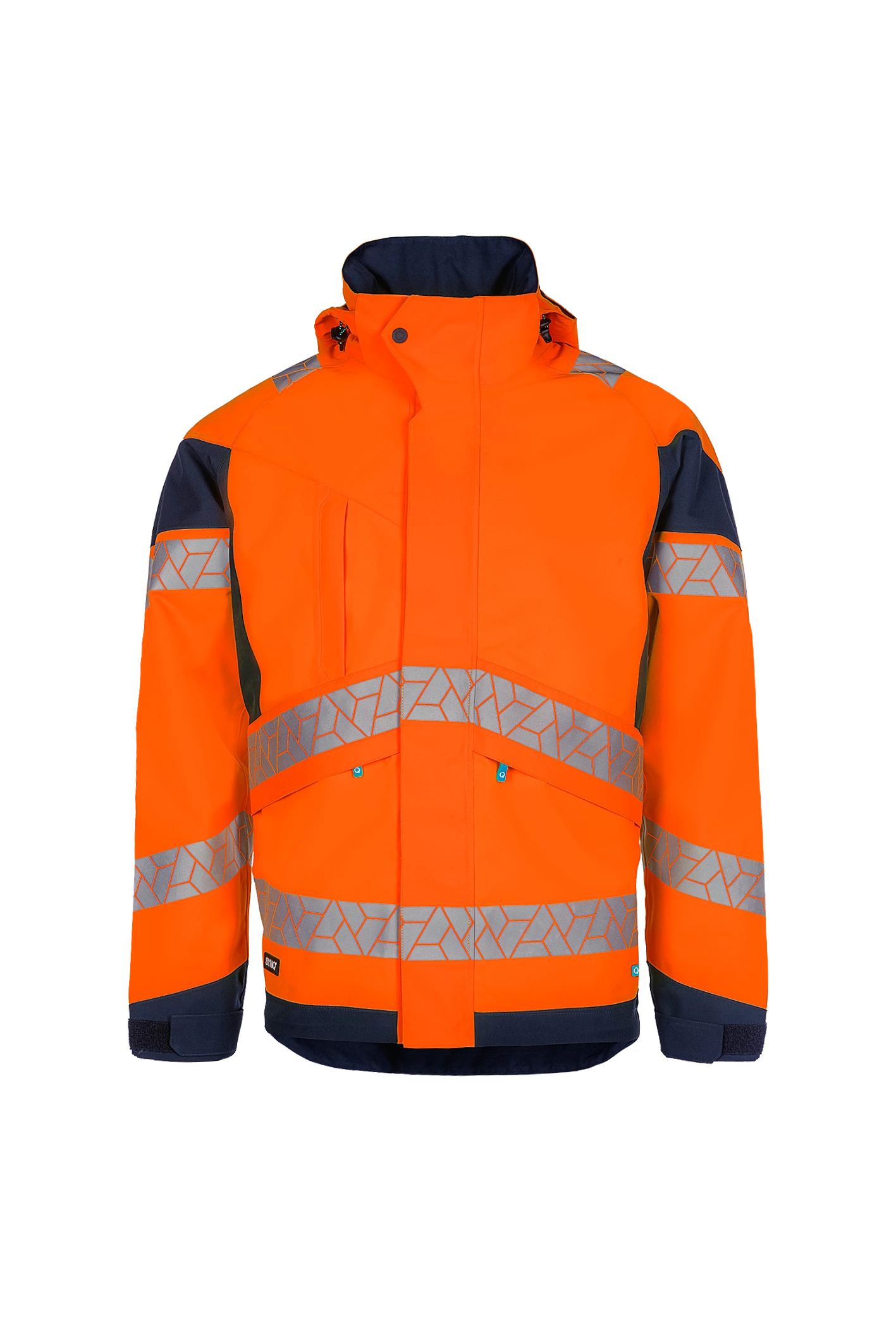 SYNQ Jacklight Hi Vis Rain Jacket Orange/Navy Class 3